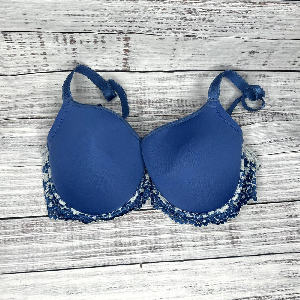 Wacoal Lace Contour Underwire Bra Blue Lace 36D